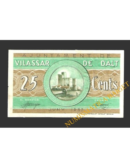 VILASSAR DE DALT (Barcelona) 25 cèntims juny del 1937