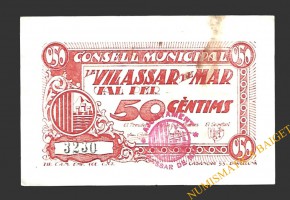VILASSAR DE MAR (Barcelona) 50 cèntims 1937