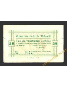 VILOSELL (Lleida) 25 cèntims abril del 1937