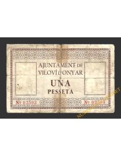 VILOVÍ D'ONYAR (Girona) 1 pesseta 1 de juny del 1937