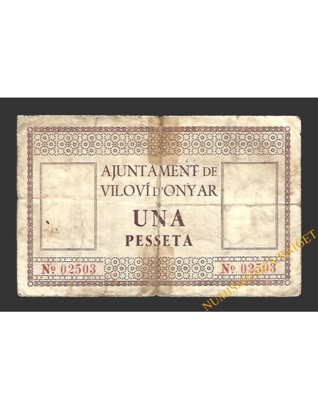 VILOVÍ D'ONYAR (Girona) 1 pesseta 1 de juny del 1937