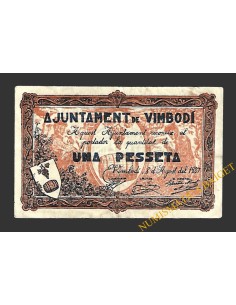 VIMBODÍ (Tarragona) 1 pesseta 8 d'agost del 1937