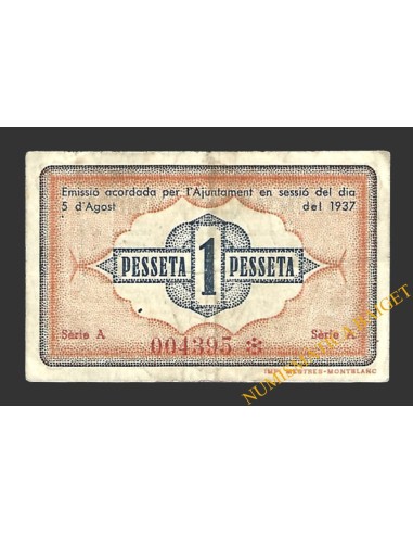 VIMBODÍ (Tarragona) 1 pesseta 8 d'agost del 1937