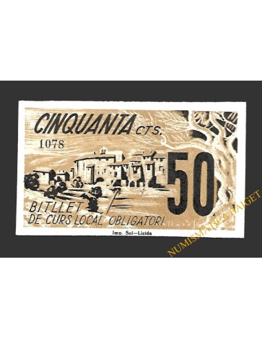 VINAIXA (Lleida) 50 cèntims 3 d'agost del 1937