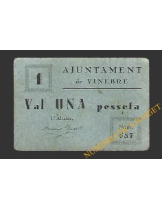 VINEBRE (Tarragona) 1 pesseta 1937