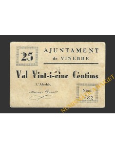 VINEBRE (Tarragona) 25 cèntims 1937