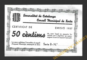 XERTA (Tarragona) 50 cèntims 1937