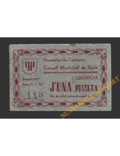 XERTA (Tarragona) 1 pesseta 1937