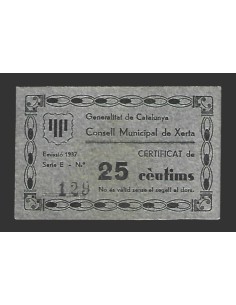 XERTA (Tarragona) 25 cèntims 1937