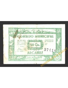 ALCAÑIZ (Teruel) 50 céntimos junio de 1937