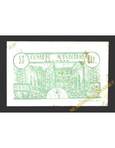ALCAÑIZ (Teruel) 50 céntimos junio de 1937 2