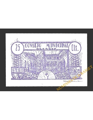 ALCAÑIZ (Teruel) 25 céntimos junio de 1937