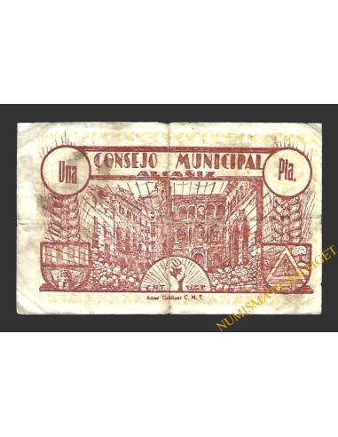 ALCAÑIZ (Teruel) 1 peseta junio de 1937