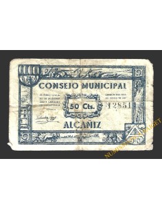 ALCAÑIZ (Teruel) 50 céntimos junio de 1937