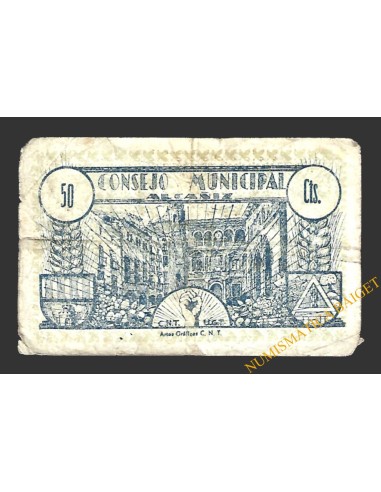 ALCAÑIZ (Teruel) 50 céntimos junio de 1937