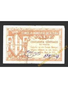 ALCIRA (Valencia) 50 céntimos mayo de 1937