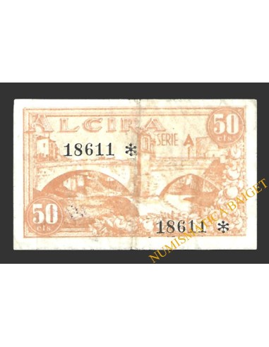 ALCIRA (Valencia) 50 céntimos mayo de 1937
