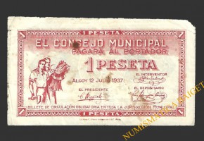 ALCOY (Alicante) 1 pesetqa 12 de julio de 1937