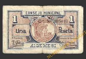 ALGEMESÍ (Valencia) 1 pesetqa 1937