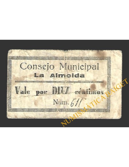 ALMOLDA, LA (Zaragoza) 10 céntimos, 1937