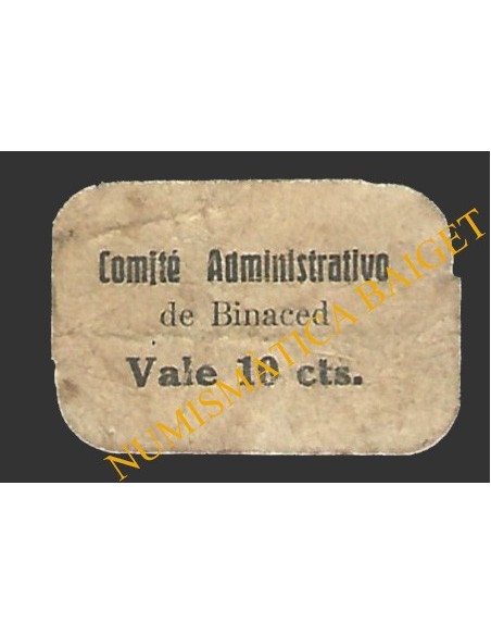 BINACED (Huesca) 10 céntimos, 1937
