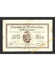 BURJASOT (Valencia) 25 céntimos, 11 de octubre de 1937
