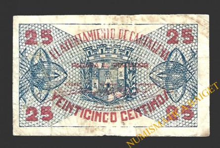 CARTAGENA (Murcia) 25 céntimos, junio de 1937