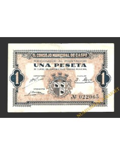 CASPE (Zaragoza) 1 peseta, 1937