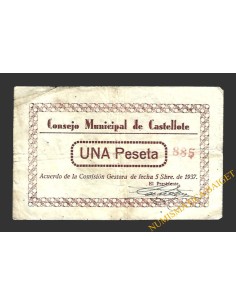 CASTELLOTE (Teruel) 1 peseta, 5 de septiembre de 1937