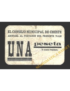 CHESTE (Valencia) 1 peseta, 1937