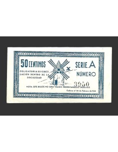 CRIPTANA (Ciudad Real) 50 céntimos, 1 de septiembre de 1937 (3ª emisión) 2