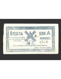 CRIPTANA (Ciudad Real) 1 peseta, 1 de septiembre de 1937 (3ª emisión) 2