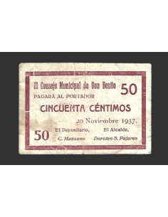 DON BENITO (Badajoz) 50 céntimos,  20 de noviembre  de 1937 