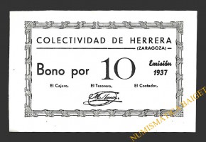 HERRERA (Zaragoza) 10 céntimos, 1937 