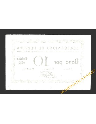 HERRERA (Zaragoza) 10 céntimos, 1937 