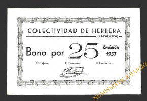 HERRERA (Zaragoza) 25 céntimos, 1937 