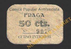 FRAGA (Huesca) 50 céntimos, 1937 