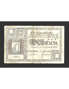 GRAUS (Huesca) 1 peseta, 28 de agosto de 1937 