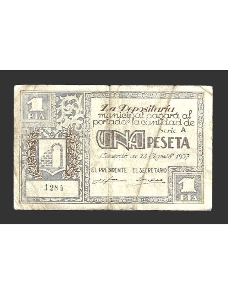 GRAUS (Huesca) 1 peseta, 28 de agosto de 1937 