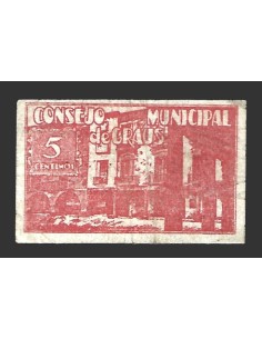 GRAUS (Huesca) 5 céntimos, 28 de agosto de 1937 