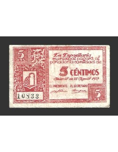 GRAUS (Huesca) 5 céntimos, 28 de agosto de 1937  2