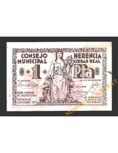 HERENCIA (Ciudad Real) 1 peseta, noviembre de 1937 