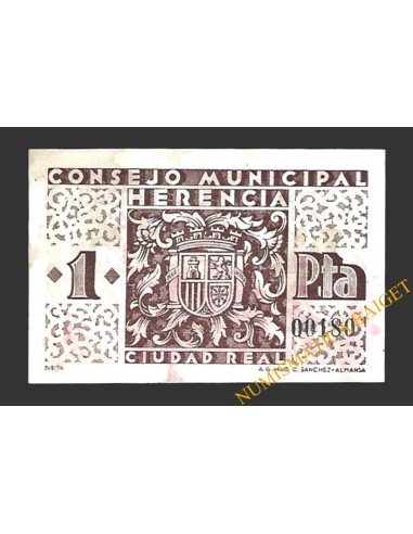HERENCIA (Ciudad Real) 1 peseta, noviembre de 1937 