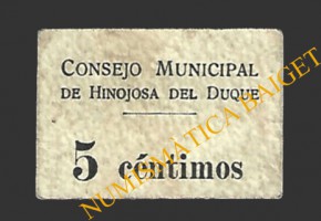 HINOJOSA DEL DUQUE (Córdoba) 25 céntimos, 1937 