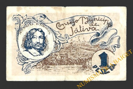 JÁTIVA (Valencia) 1 peseta, 5 de junio de 1937 
