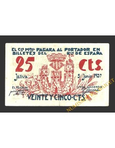 JÁTIVA (Valencia) 25 céntimos, 5 de junio de 1937  2