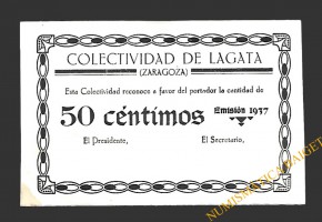 LAGATA (Zaragoza) 50 céntimos, 1937 