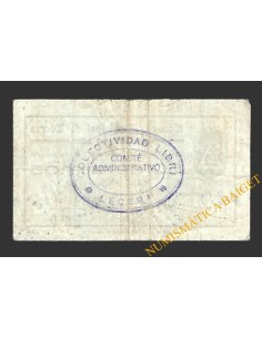 LÉCERA (Zaragoza) 50 céntimos, 1 de junio de 1937  2