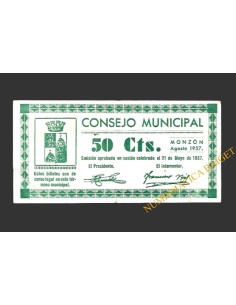 MONZÓN (Huesca) 50 céntimos, agosto de 1937