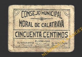 MORAL DE CALATRAVA (Ciudad Real) 50 céntimos 1937